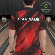 Load image into Gallery viewer, Custom Black And Red Splatter Halftone Men Bowling Polo Shirts Bowling Team Jerseys IPHW11442