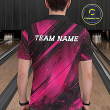 Load image into Gallery viewer, Custom Black And Pink Splatter Halftone Men Bowling Polo Shirts Bowling Team Jerseys IPHW11444