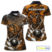 Load image into Gallery viewer, Polo shirt with dragon design and 'Team Name' text, featuring Chiptee Amz branding.