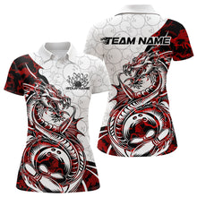 Load image into Gallery viewer, Custom Red Camo Dragon Bowling Tattoo Women Polo Shirts, Dragon Bowling League Team Shirt IPHW8883