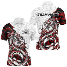 Load image into Gallery viewer, Custom Red Camo Dragon Bowling Tattoo Men Polo Shirts, Dragon Bowling League Team Shirt IPHW8883