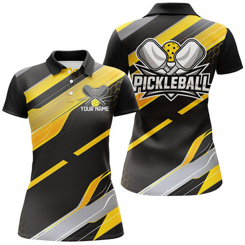 Custom Ladies Pickleball Polo Shirts, Outdoor Pickleball Outfits For Players | Yellow IPHW6929