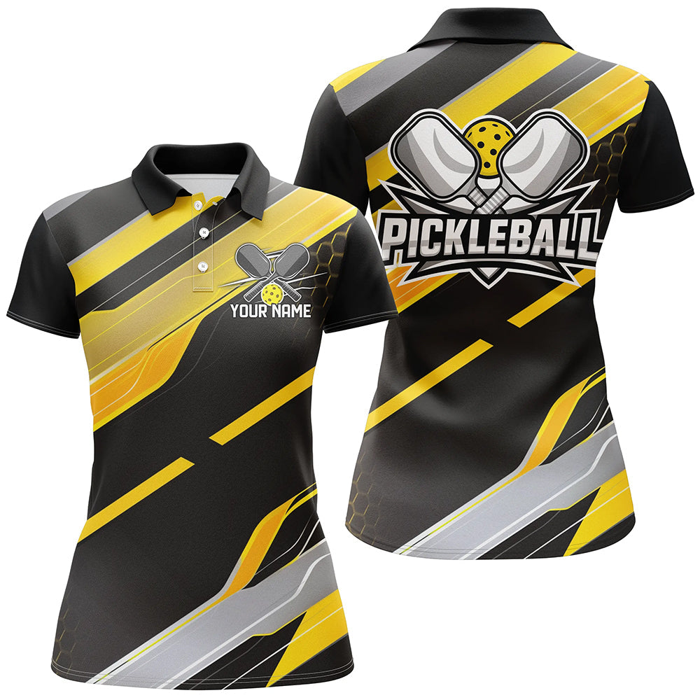 Custom Ladies Pickleball Polo Shirts, Outdoor Pickleball Outfits For Players | Yellow IPHW6929