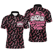 Load image into Gallery viewer, Custom Cute Funny Halloween Breast Cancer Polo Shirts For Men "In October We Wear Pink" IPHW7125
