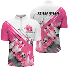Load image into Gallery viewer, Custom Pink Bowling Polo Shirts For Men, Bowling Team Shirts Bowling Jerseys With Name IPHW7128