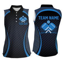 Load image into Gallery viewer, Custom Blue Pickleball Shirts For Women, Women&#39;s Pickleball Outfit Pickleball Team Shirts IPHW7442