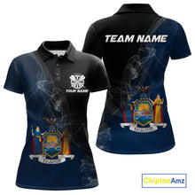 Load image into Gallery viewer, Custom Smoke Flame New York Flag Patriotic Darts Shirt For Women, Dart League Team Jerseys IPHW10742