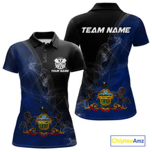 Load image into Gallery viewer, Custom Smoke Flame Pennsylvania Flag Patriotic Darts Shirt For Women, Dart League Team Jerseys IPHW10745
