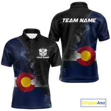 Load image into Gallery viewer, Custom Smoke Flame Colorado Flag Patriotic Darts Shirt For Men, Dart League Team Jerseys IPHW10746