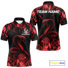 Load image into Gallery viewer, Custom Black And Red Flame Cobra Snake Dart Men Shirts, Dart League Shirt IPHW10770