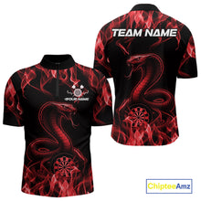 Load image into Gallery viewer, Custom Black And Red Flame Cobra Snake Dart Men Shirts, Dart League Shirt IPHW10770