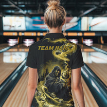 Load image into Gallery viewer, Black And Yellow Grim Reaper Custom Halloween Bowling Team Women Quarter-Zip Shirts Outfit IPHW8894