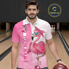 Load image into Gallery viewer, Cute Funny Pink Flamingo Custom Bowling Shirts For Men,  Slay Bowling Team Uniform Outfits IPHW7731