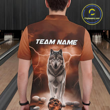 Load image into Gallery viewer, Custom Orange Ligtning Wolf Bowling Team League Shirts For Men, Bowler Outfits IPHW10786