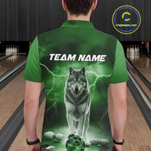 Load image into Gallery viewer, Custom Green Ligtning Wolf Bowling Team League Shirts For Men, Bowler Outfits IPHW10787