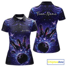 Load image into Gallery viewer, Custom Dreamy Blue And Purple Butterfly Women Bowling Polo Shirt, Bowling Team Outfit IPHW11016