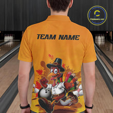Load image into Gallery viewer, Custom Funny Thanksgiving Turkey Bowling Polo Shirts For Men, Thanksgiving Bowler Outfit IPHW9724