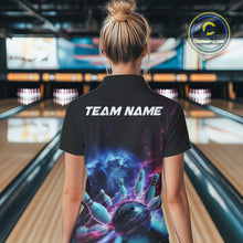 Load image into Gallery viewer, Custom Galaxy Bowling Women Polo Shirts, Holographic Bowling Jersey Bowling League Shirt IPHW9499