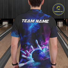 Load image into Gallery viewer, Custom Galaxy Bowling Men Polo Shirts, Holographic Bowling Jersey Bowling League Shirt IPHW9500