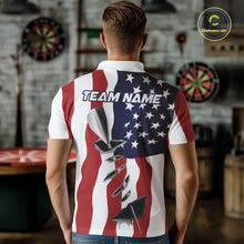 Load image into Gallery viewer, Custom Patriotic US Flag Silver Dart Steel Tip Dart Men Polo Shirt, Dart Team Jerseys IPHW9875