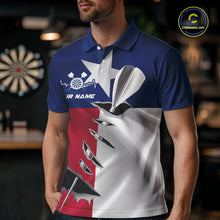 Load image into Gallery viewer, Custom Texas Flag Silver Dart Steel Tip Dart Men Polo Shirt, Texas Dart Team Jerseys IPHW9876