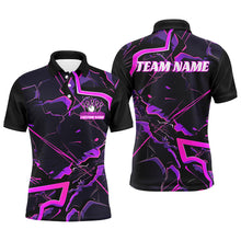 Load image into Gallery viewer, Pink And Purple Custom Bowling Team Shirts For Men And Women, Bowling Tournament Outfits IPHW6470