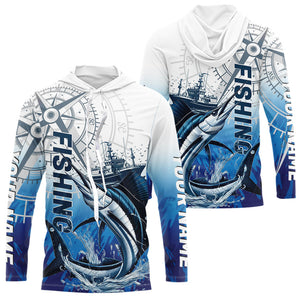 Custom Sailfish Fishing Saltwater Long Sleeve Hooded Performance Shirts IPHW9155