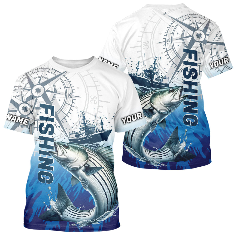Custom Striped Bass Fishing Saltwater Performance Shirts IPHW9156