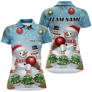 Custom Funny Christmas Snowman Bowling Shirts For Man, Christmas Bowling Tournament Outfits IPHW7979