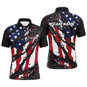 American Flag Custom Bowling Team Shirts For Men And Women, Patriotic Bowling Team Jerseys IPHW6485