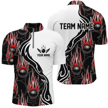 Load image into Gallery viewer, Custom Bowling Shirts For Men And Women, Personalized Flame Bowling Team Jerseys | Red IPHW5007