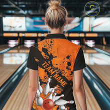 Load image into Gallery viewer, Split Happens Funny Orange Strike Bowling Women Quarter-Zip Shirts, Team Bowling Apparel IPHW6171