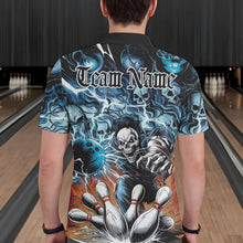 Load image into Gallery viewer, Custom Rock Style Skull Bowling Polo Shirts For Men, Funny Skeleton Bowlers Outfit IPHW8934