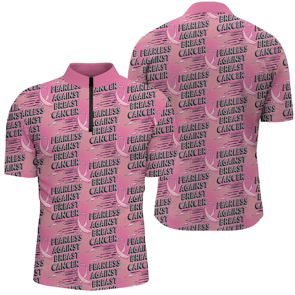 Fearless Against Breast Cancer Custom Polo Shirts, Breast Cancer Awareness Jerseys For Team IPHW7009