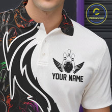 Load image into Gallery viewer, Custom Colorful Flame Bowling Team Shirts, Bowling League Shirt Men Bowling Jersey IPHW10548