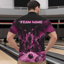Load image into Gallery viewer, Custom Black And Pink Dragon Bowling Jerseys, Dragon Bowling Team Quarter-Zip Shirts For Men IPHW8956