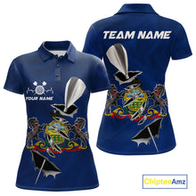 Load image into Gallery viewer, Custom Pennsylvania State Flag Silver Dart Steel Tip Dart Women Polo Shirt, Dart Team Jerseys IPHW10566