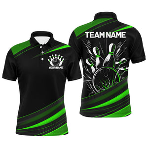 Black And Green Custom Classic Bowling Shirts For Men, Bowling Uniform Bowling Jerseys For Team IPHW7266