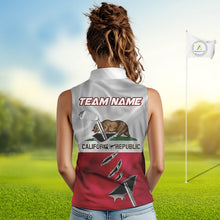 Load image into Gallery viewer, Custom California State Flag Golf Club Golf Team Shirt For Women, Golfer Outfits IPHW10581