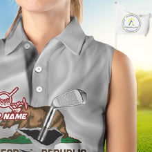 Load image into Gallery viewer, Custom California State Flag Golf Club Golf Team Shirt For Women, Golfer Outfits IPHW10581