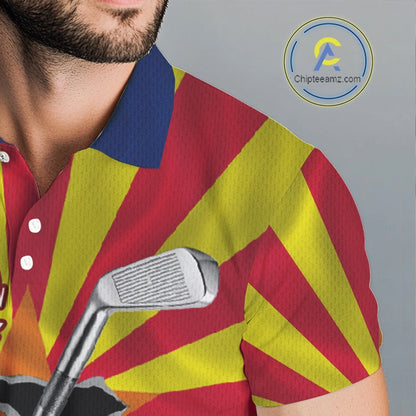 Custom Arizona State Flag Golf Club Patriotic Golf Team Shirt For Men, Golfer Outfits IPHW10583