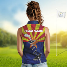 Load image into Gallery viewer, Custom Arizona State Flag Golf Club Patriotic Golf Team Shirt For Women, Golfer Outfits IPHW10583