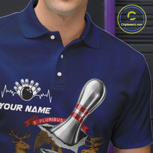 Load image into Gallery viewer, Custom Michigan State Flag Silver Bowling Ball And Pin Patriotic Bowling Shirts For Men IPHW10589