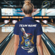 Load image into Gallery viewer, Custom Michigan State Flag Silver Bowling Ball And Pin Patriotic Bowling Shirts For Women IPHW10589