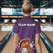 Load image into Gallery viewer, Purple Custom Funny Turkey Bowling Jerseys, Bowling Team League Shirt Women Bowlers Outfit IPHW10811