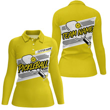 Load image into Gallery viewer, Personalized Women's Pickleball Polo Shirts, Pickleball Tournament Shirts For Team | Yellow IPHW6706