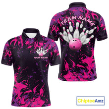 Load image into Gallery viewer, Custom Purple And Pink Camo Men Bowling League Shirt, Bowlers Jerseys Tournament Outfit IPHW10621