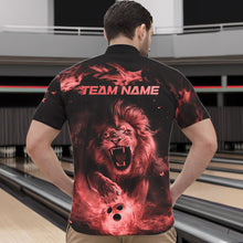 Load image into Gallery viewer, Custom Red Flame Lion Bowling Quarter-Zip Shirts For Men, Bowling League Shirt Team Uniform IPHW8981