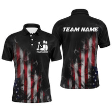 Load image into Gallery viewer, Smoke American Flag Custom Patriotic Bowling Shirts For Men, US Bowling Team Shirt Bowlers IPHW7585