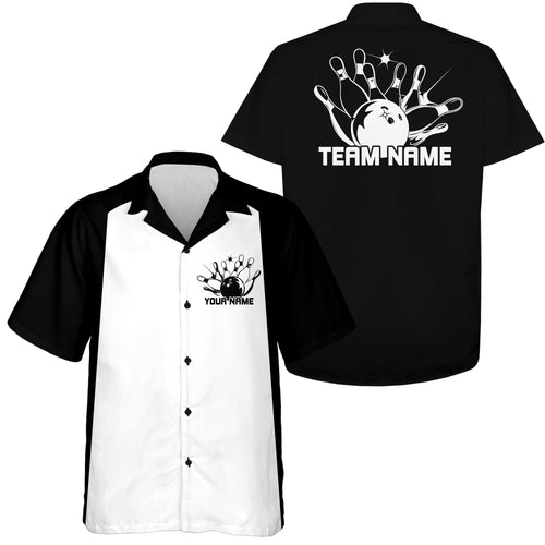 Custom Classic 50S Style Bowling Unisex Hawaiian Shirts, Vintage Bowling Team Outfit IPHW10066